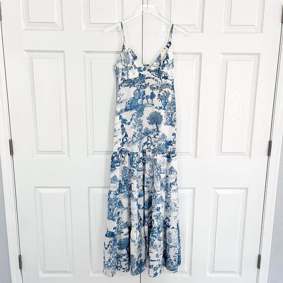Gianni Bini French Toile A-line Tiered Maxi Dress - Picture 1 of 10